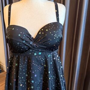 Torrid Black Sparkly One Piece Swimsuit